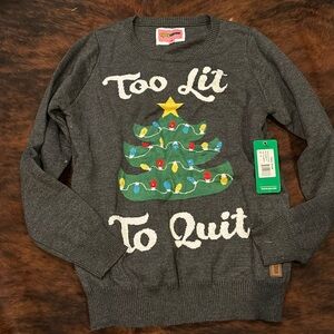 NWT TIPSY ELVES WOMENS CREWNECK LONG SLEEVE WINTER LIGHT UP SWEATER MED GEEY